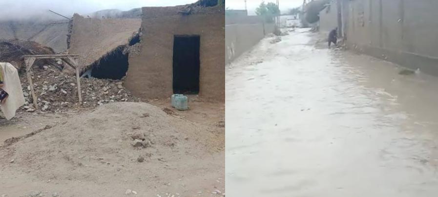 خضدار ‘ طوفانی بارشوں سے تباہی ‘ دو افراد جاں بحق ‘ سینکڑوں مکانات مہندم ‘ فصلوں کو شدید نقصان