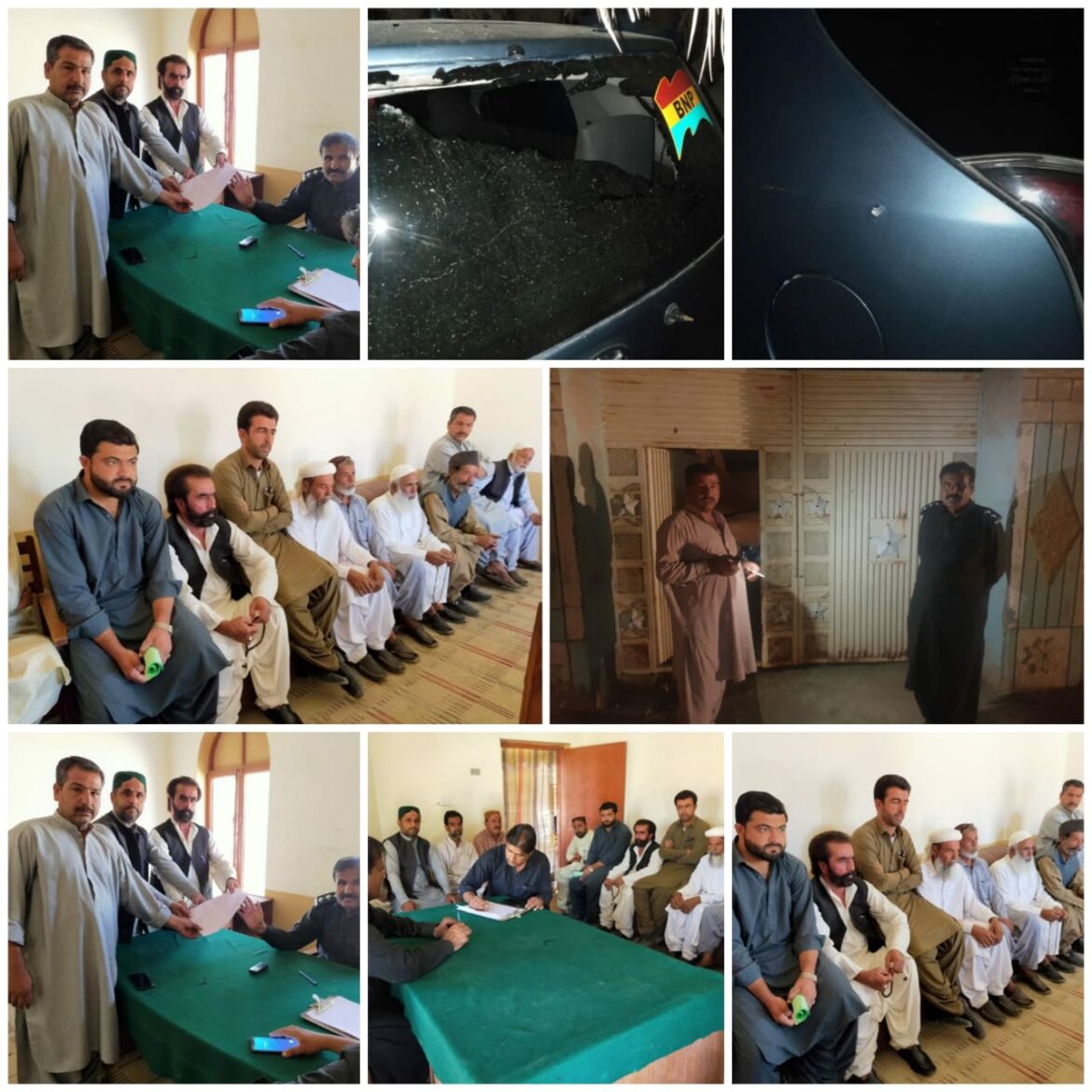 حاجی اصغر ملنگزئی کے گھر پر گزشتہ شب فائرنگ ،  گاڑی کو جزوی نقصان