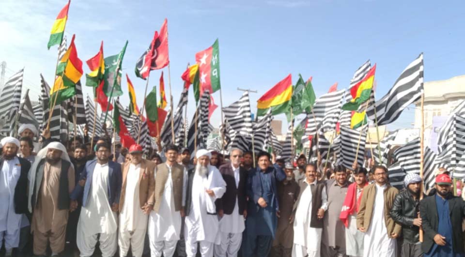 دالبندین میں پی ڈی ایم کے مرکزی کال پر ریلی و جلسہ  ،