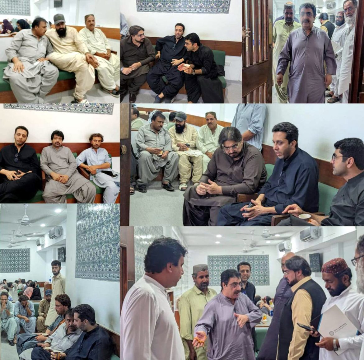 کراچی ، نوابزادہ اسرار اللہ زہری ، سردارزادہ ظفر ساسولی ، سردار حیات ساجدی و دیگر کی حمود الرحمان مینگل سے ملاقات ، خضدار خود کش حملے میں زخمی یاسر مینگل کی عیادت