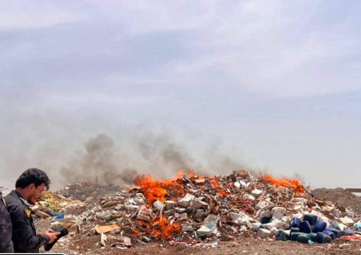 دالبندین ، اربوں روپے مالیت کی منشیات ، سگریٹ ، گٹکا وغیرہ نذر آتش